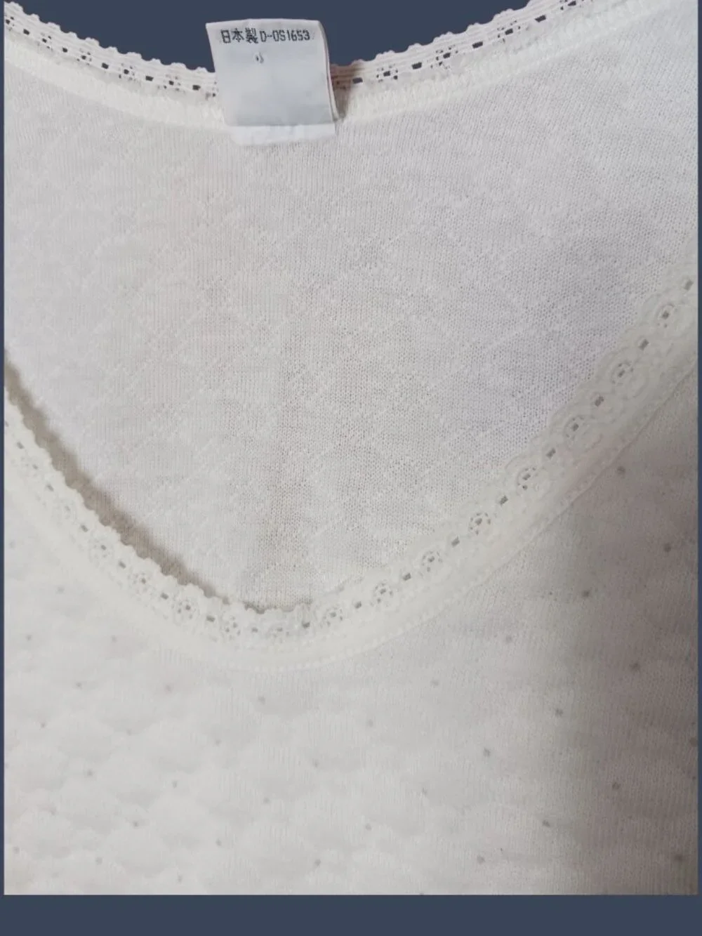 Silver Ox Vtg Womens Textured Thermal Top W/Lace Trim White Large - Picture 12 of 16